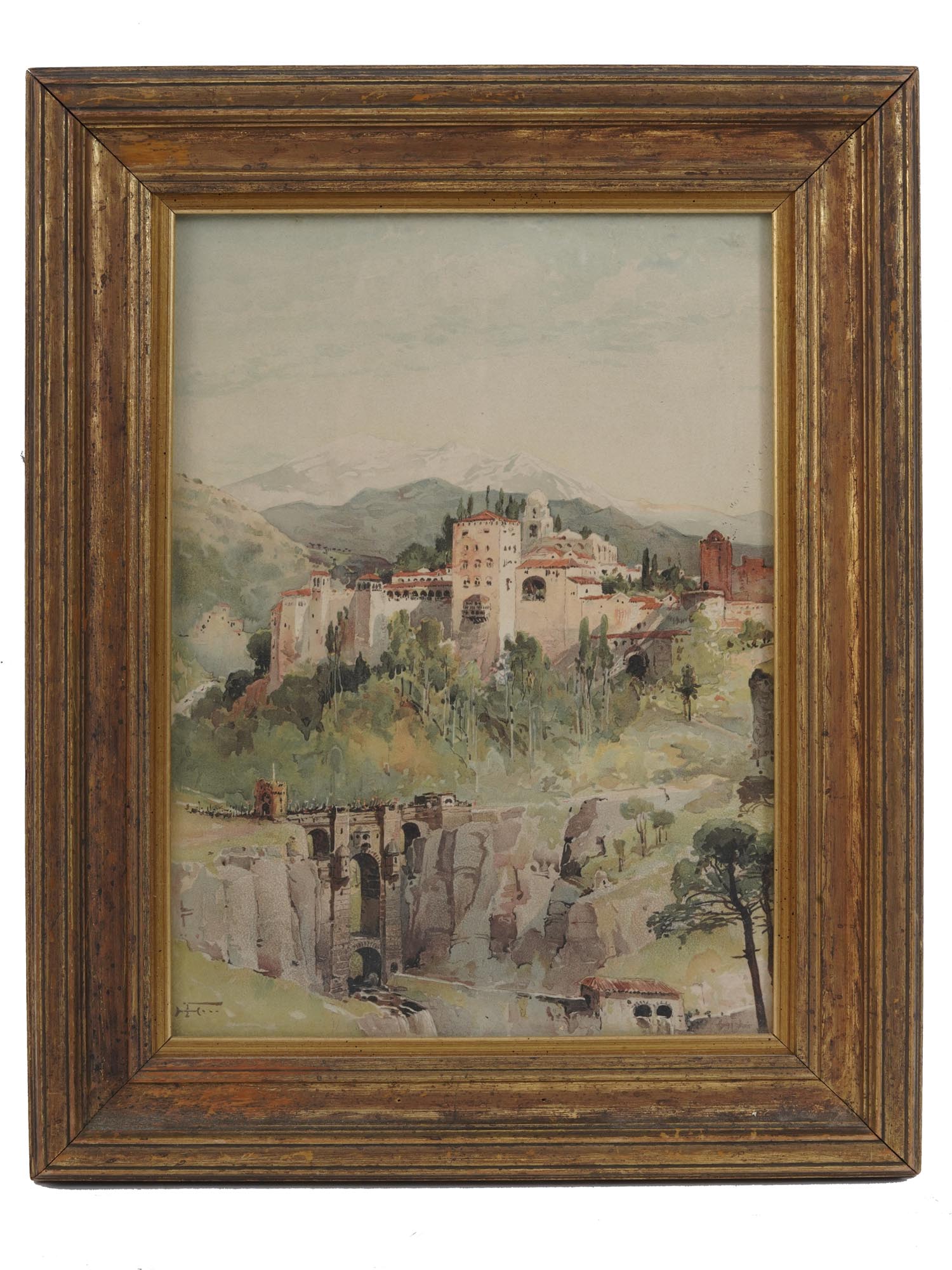 HARRY FENN WATERCOLOR PAINTING ANCIENT ALHAMBRA PIC-0